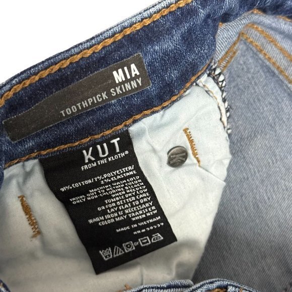 KUT From The Kloth Womens Size 2 Blue Distressed Mia Toothpick Skinny Jeans‎ - Picture 5 of 10